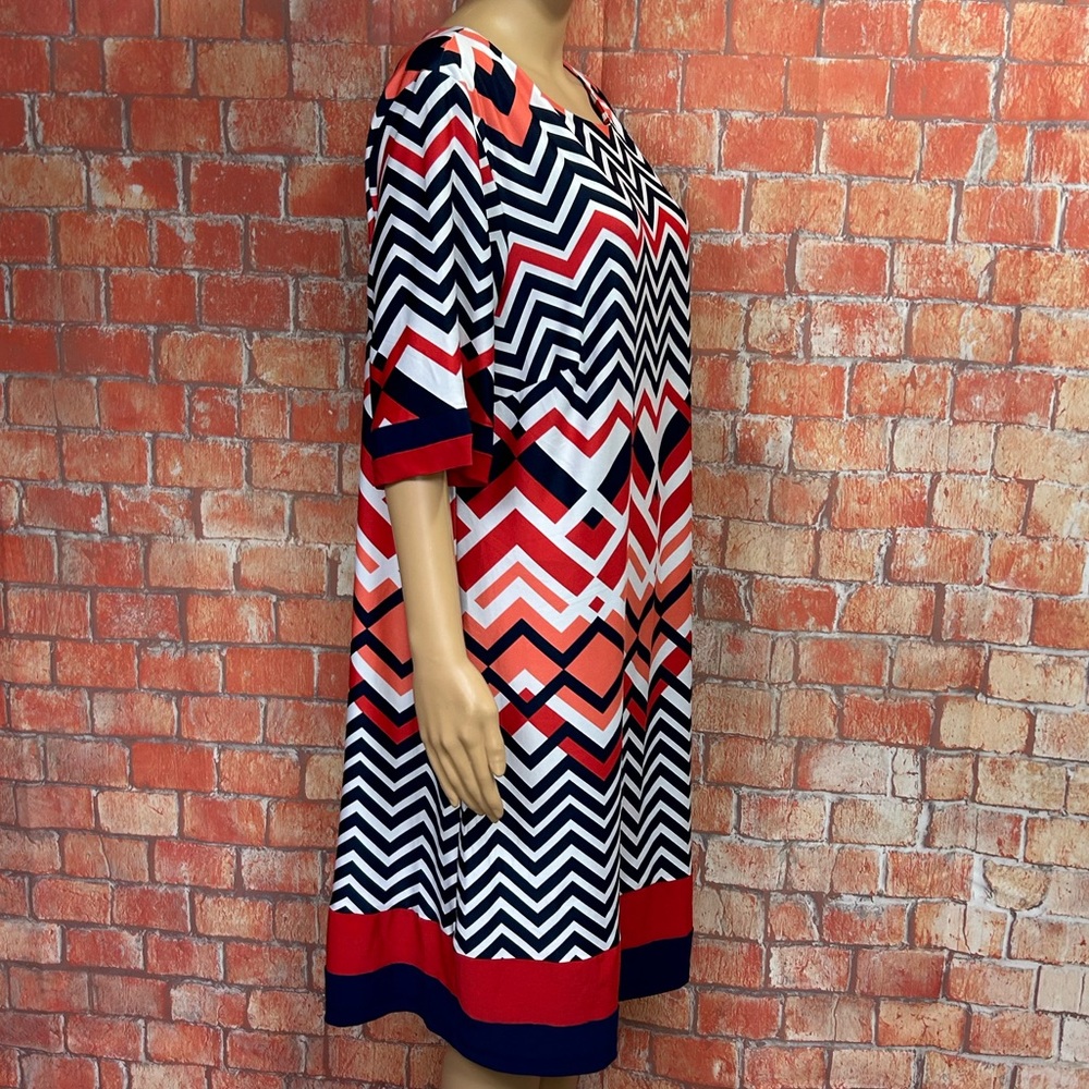 Ksl Plus Size Chevron Print Shift Dress View 6